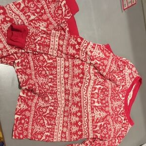 Little Sleepies Red and White Holiday Pajama Top